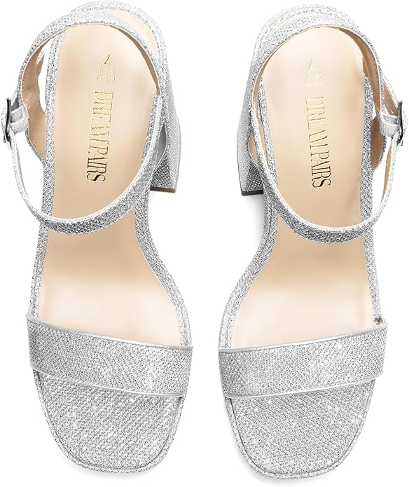 DREAM PAIRS Heels for Women Block Chunky Platform High Heels Open Toe GISELLE Fashion Wedding Party Evening Prom Dance Ankle Strap Dress Pump Sandals Shoes gallery image
